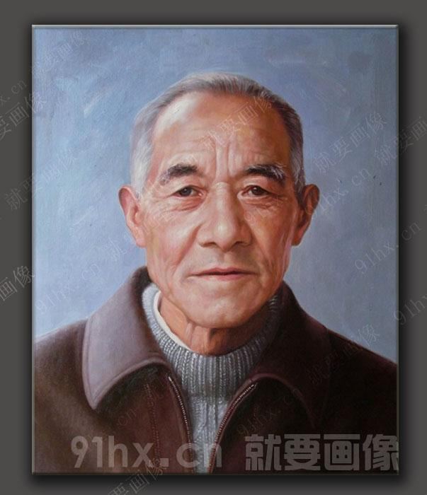 老人肖像油畫