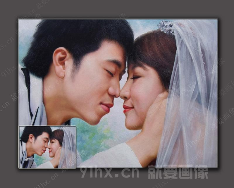 婚紗肖像油畫