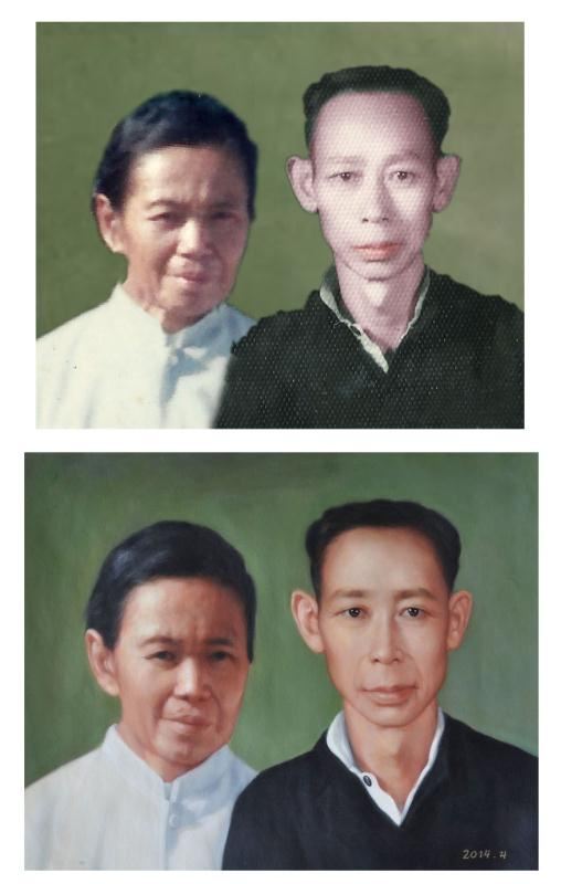 肖像油畫對比圖