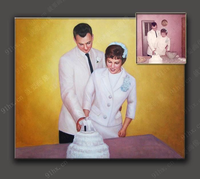 給老婆定制一幅肖像油畫作為結婚紀念日的禮物