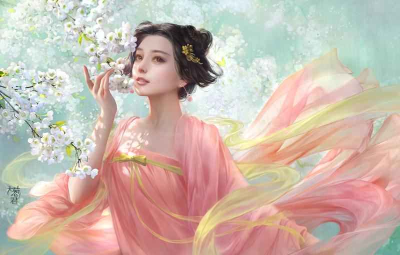 剛入宮的武媚娘范冰冰唯美寫實畫像