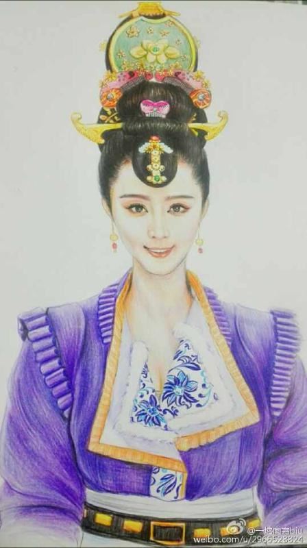 范冰冰彩色鉛筆畫像