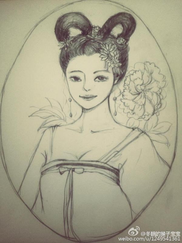 范冰冰素描畫像