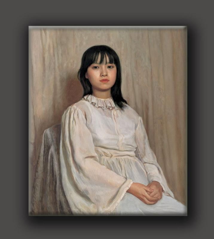 李貴君《白衣女孩》人像肖像油畫