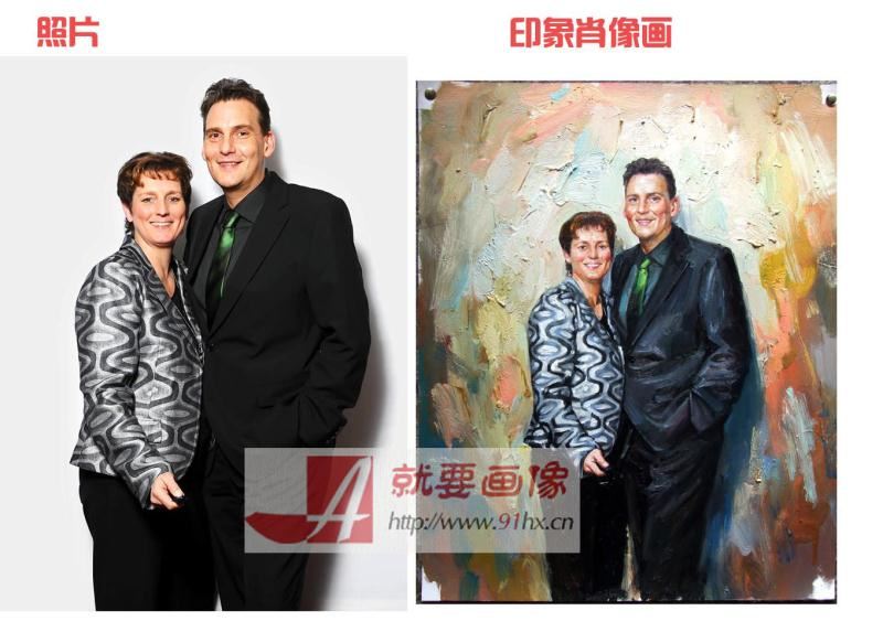 把寫實肖像照片畫成印象派的肖像油畫