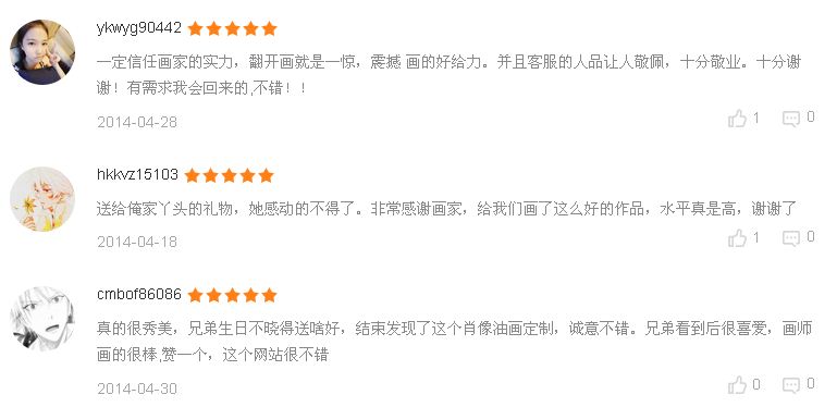 客人的收到畫的評論