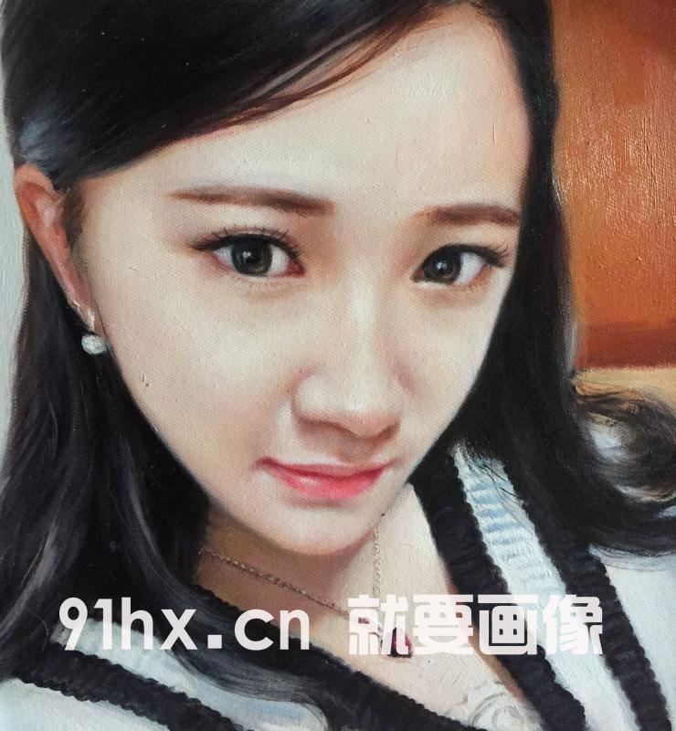 美女肖像油畫細(xì)節(jié)圖