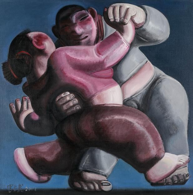 旋轉(zhuǎn)  作者：宮立龍  創(chuàng)作年代：2013  規(guī)格：60×60cm  品類：油畫人物