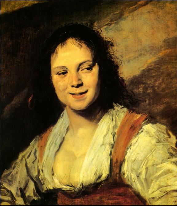 油畫作品欣賞-吉普賽女郎-哈爾斯