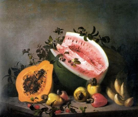 Agostinho Jos da Mota于1860年創作的油畫“木瓜和西瓜”