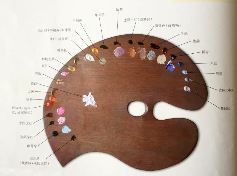 油畫調色板的布局