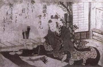 日本童子畫竹圖