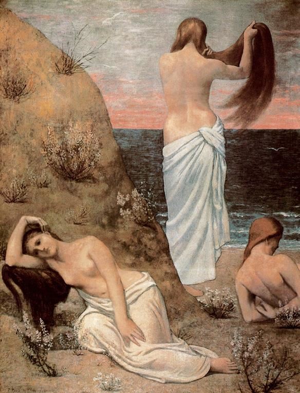 海邊的年輕女孩 法國 夏凡諾 布上油畫 縱205×橫154厘米 巴黎奧賽博物館藏 海邊的年輕女孩 法國 夏凡諾 布上油畫 縱205×橫154厘米 巴黎奧賽博物館藏
