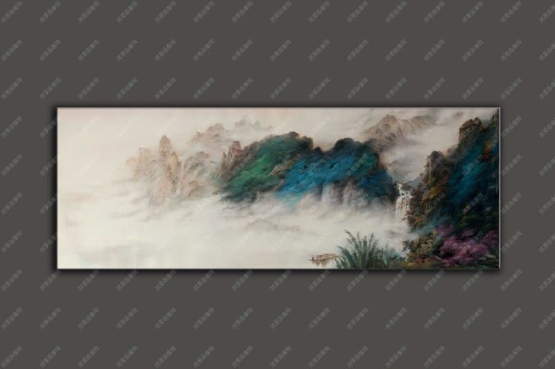 泛舟水上風(fēng)景油畫