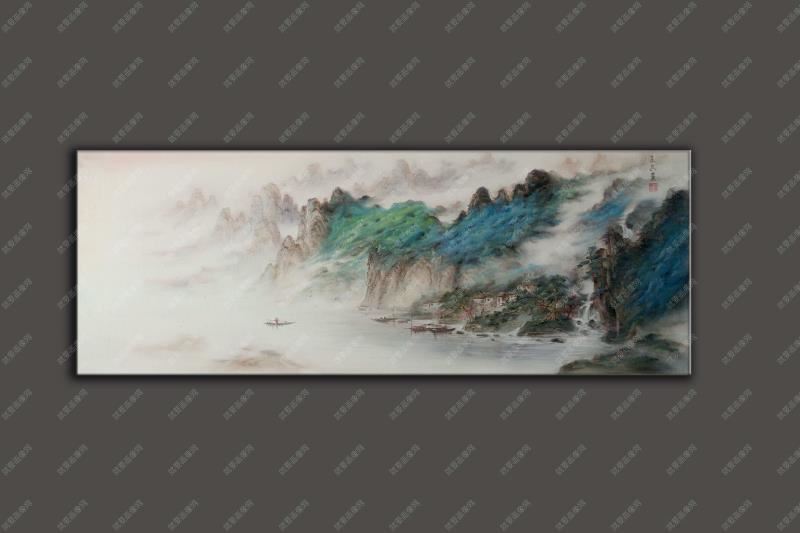古風(fēng)山水油畫