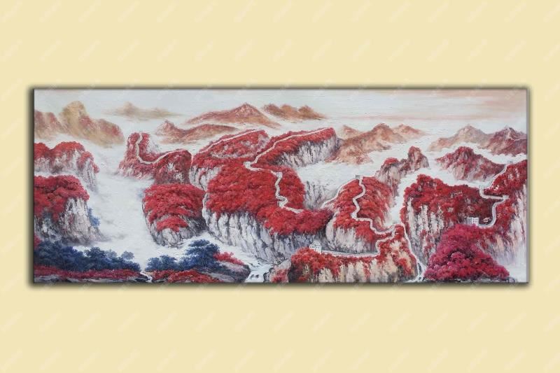 楓葉寫生油畫