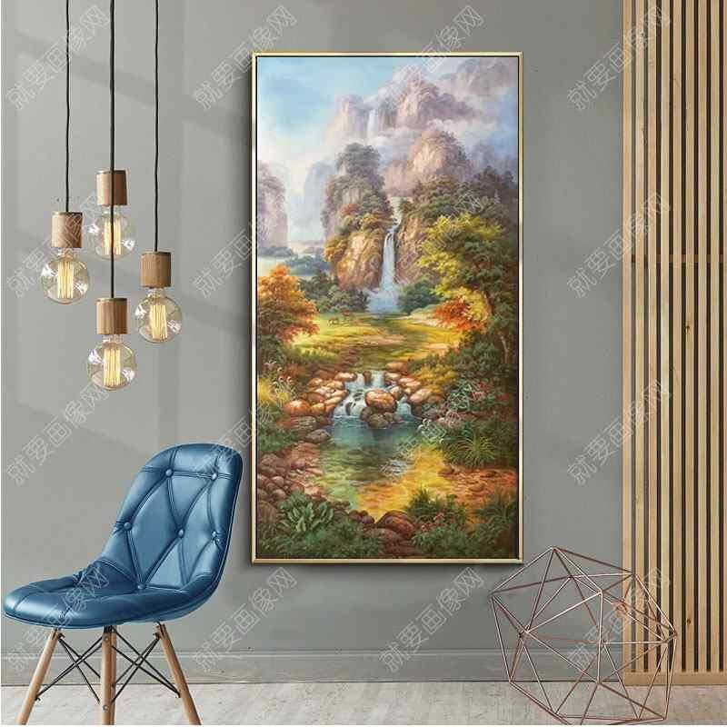 創作森林風景油畫