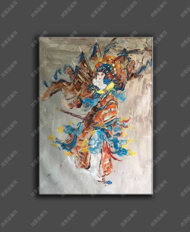 京劇人物創作油畫