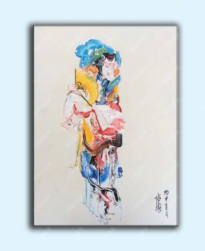 京劇花旦抽象油畫