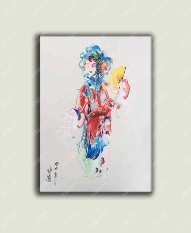 印象花旦人物油畫