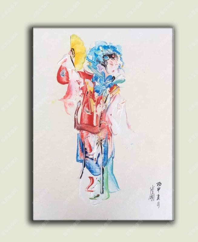 京劇花旦青衣油畫