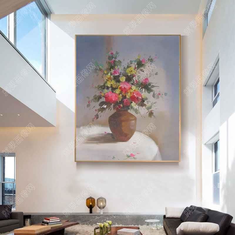 豎版花卉油畫