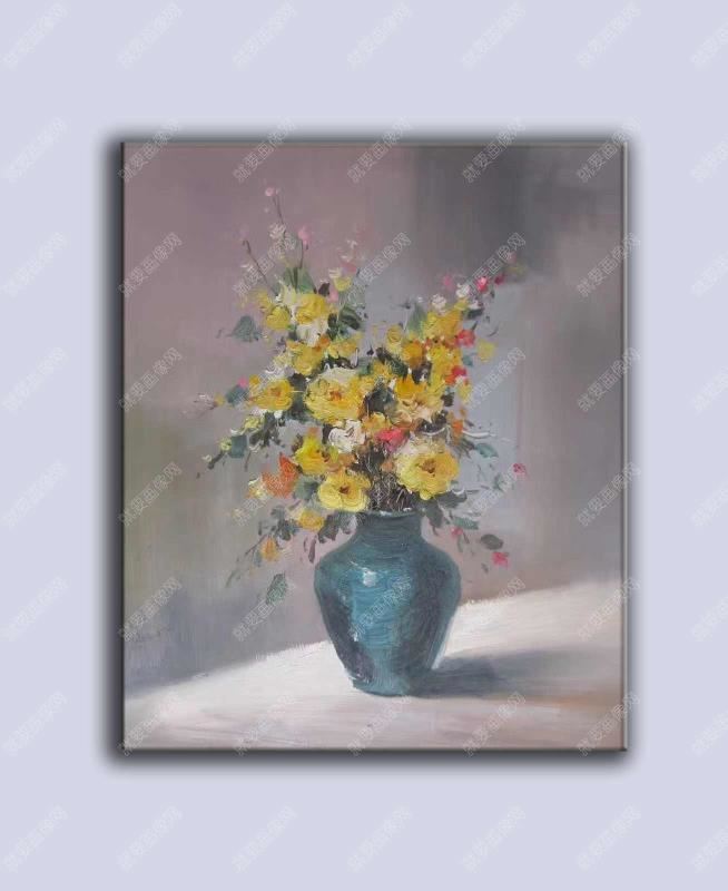 鮮花花瓶寫生油畫