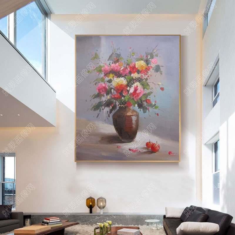 客廳裝飾花朵油畫
