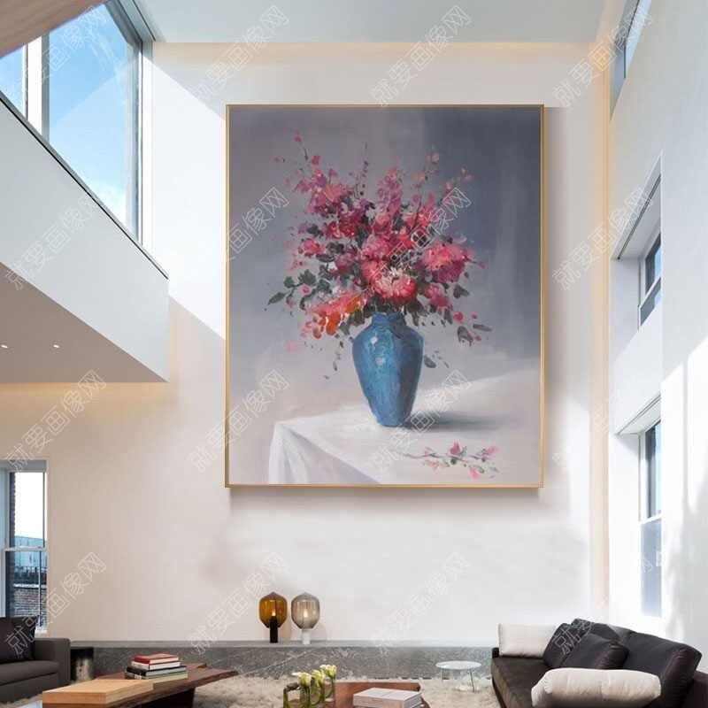 純手繪鮮花油畫