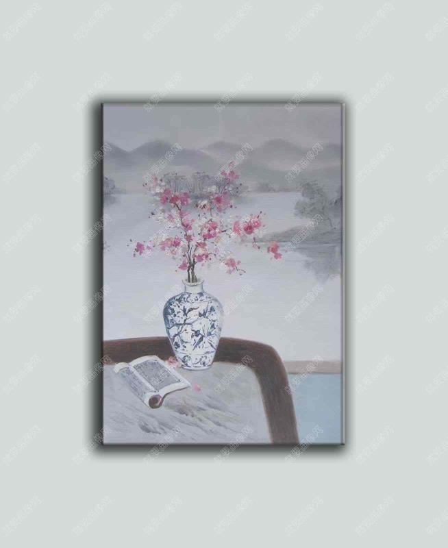 梅花花藝創作油畫