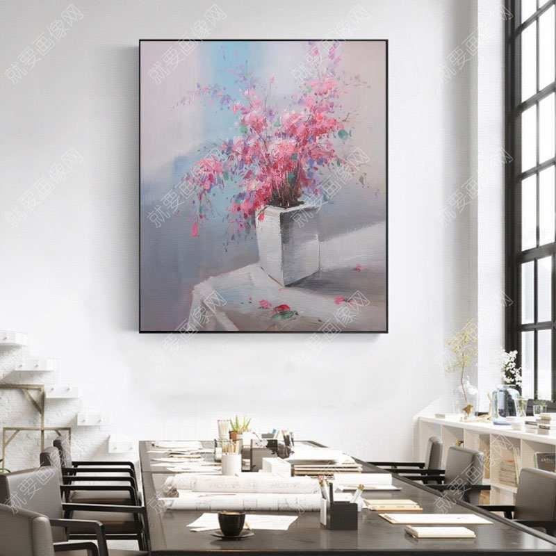 大幅室內裝飾花卉手繪油畫