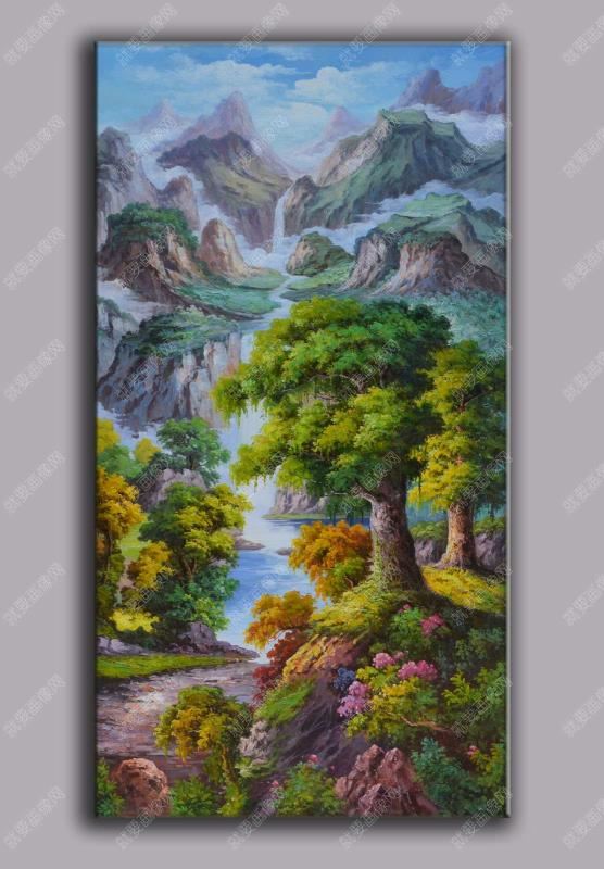 森林風景油畫
