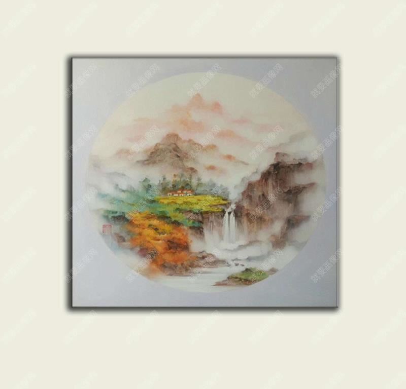 手繪山水油畫創作
