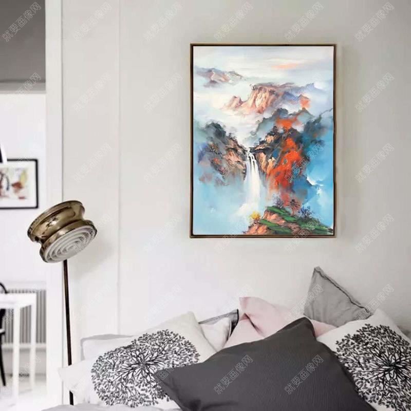 古風風景山水油畫