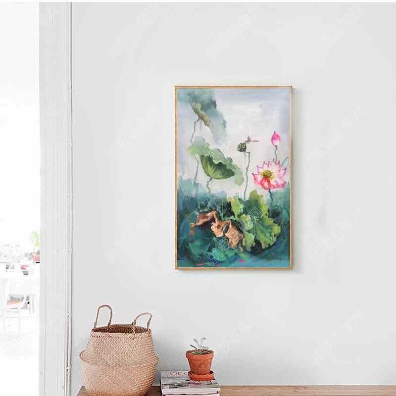 精品荷花風景油畫