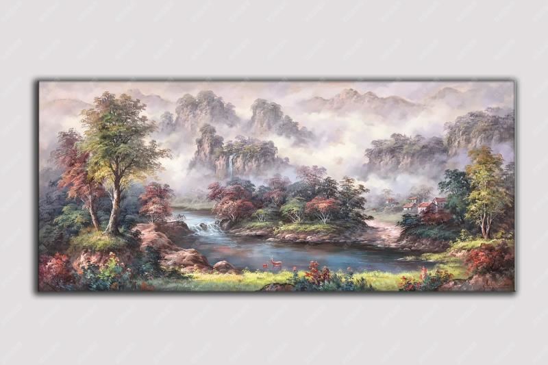 森林風景油畫