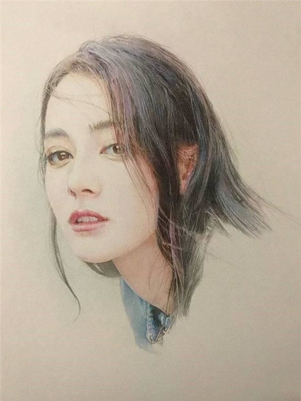 彩鉛畫迪麗熱巴步驟教程