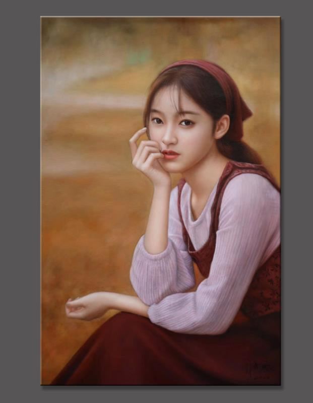林喜展油畫(huà)-人物畫(huà)像少女2