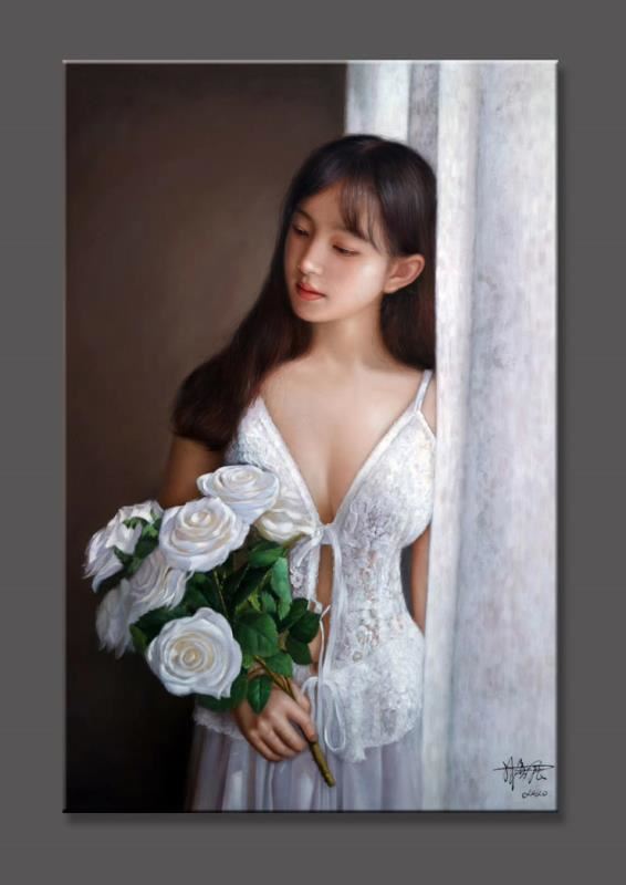 林喜展超寫(xiě)實(shí)油畫(huà)-人美女畫(huà)像9