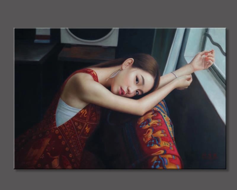 林喜展超寫(xiě)實(shí)油畫(huà)-人物畫(huà)像少女8