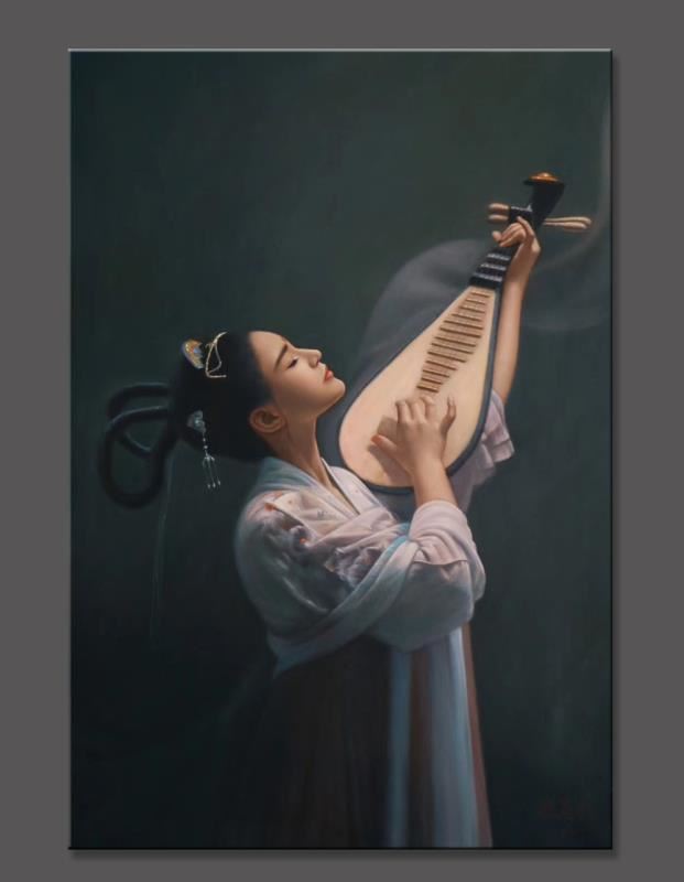 林喜展超寫(xiě)實(shí)油畫(huà)-人物畫(huà)像少女9