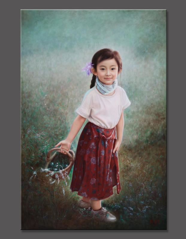 林喜展寫(xiě)實(shí)油畫(huà) 兒童1