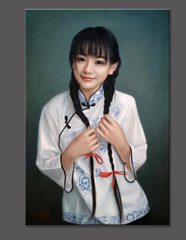 林喜展油畫(huà)-人物畫(huà)像少女4
