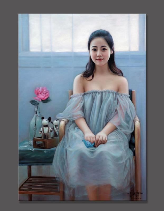 林喜展油畫(huà)-人物畫(huà)像少女6